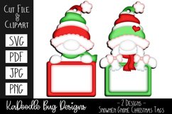 Winter Snowmen Gnome Christmas Tags SVG PNG JPEG PDF Product Image 1