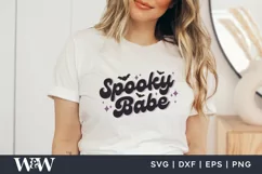Spooky Babe SVG | Retro Halloween Shirt SVG Product Image 1