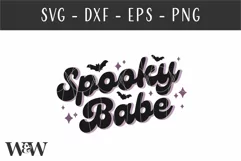 Spooky Babe SVG | Retro Halloween Shirt SVG Product Image 3
