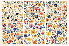 Spring Wildflowers Vol. 2 Seamless Digital Paper, 18 PNG Product Image 2