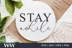 Stay Awhile SVG | Round Welcome Sign SVG Product Image 1