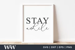 Stay Awhile SVG | Round Welcome Sign SVG Product Image 3