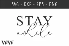 Stay Awhile SVG | Round Welcome Sign SVG Product Image 2