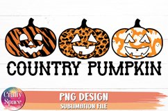 Country Pumpkin PNG | Halloween Sublimation Product Image 1