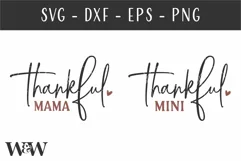 Thankful Mama SVG | Thankful Mini SVG | Thanksgiving SVG Product Image 2