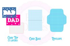 Dad Birthday card svg | Dad shadow layered card svg Product Image 2