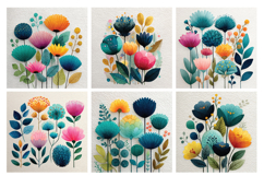 Vibrant Wildflowers Vol. 2 Digital Paper Pack, 20 PNG &amp; JPEG Product Image 4