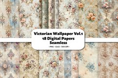 Victorian Wallpaper Vol.1 Seamless Digital Paper, 18 PNG Product Image 1