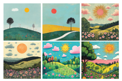 Whimsical Landscape Digital Paper, 20 PNG &amp; JPEG Product Image 3