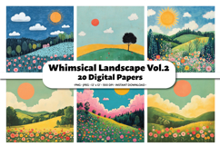 Whimsical Landscape Vol.2 Digital Paper, 20 PNG &amp; JPEG Product Image 1