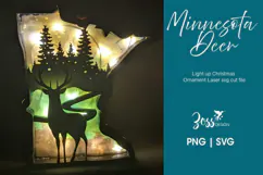 Minnesota Christmas Ornament | Deer, Pine Trees & Stream Product Image 2