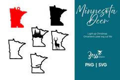 Minnesota Christmas Ornament | Deer, Pine Trees & Stream Product Image 3
