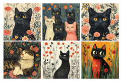 Whimsical Cats Digital Paper, 20 PNG &amp; JPEG Product Image 3