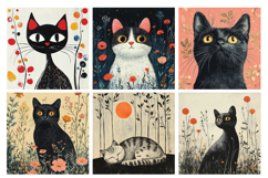Whimsical Cats Digital Paper, 20 PNG &amp; JPEG Product Image 5