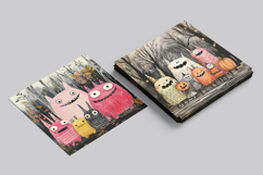 Whimsical Monsters Digital Paper Pack, 20 PNG &amp; JPEG Product Image 8