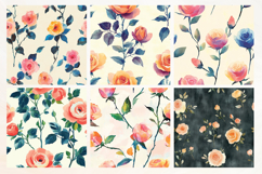 Whimsical Roses Vol. 1 Seamless Digital Paper, 18 PNG Product Image 2