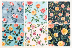 Whimsical Roses Vol. 1 Seamless Digital Paper, 18 PNG Product Image 3