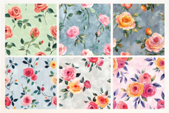 Whimsical Roses Vol. 1 Seamless Digital Paper, 18 PNG Product Image 4