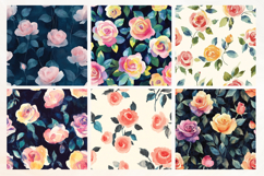 Whimsical Roses Vol. 3 Seamless Digital Paper, 18 PNG Product Image 2