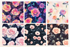 Whimsical Roses Vol. 3 Seamless Digital Paper, 18 PNG Product Image 3