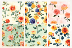 Whimsical Roses Vol. 3 Seamless Digital Paper, 18 PNG Product Image 4