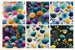 Vibrant Wildflowers Seamless Digital Paper, 27 PNG Product Image 3