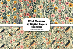Wild Meadow Seamless Digital Paper, 27 PNG Product Image 1