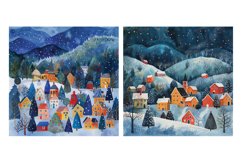 Winter Village Digital Paper Pack Vol.2 , 20 PNG and JPEG Product Image 6