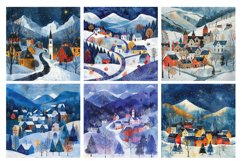 Winter Village Digital Paper Pack Vol.2 , 20 PNG and JPEG Product Image 5