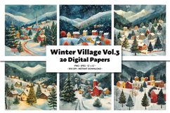 Winter Village Digital Paper Pack Vol.3 , 20 PNG and JPEG Product Image 1