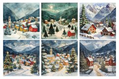 Winter Village Digital Paper Pack Vol.3 , 20 PNG and JPEG Product Image 2