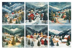 Winter Village Digital Paper Pack Vol.3 , 20 PNG and JPEG Product Image 3