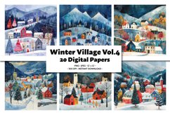 Winter Village Digital Paper Pack Vol.4 , 20 PNG and JPEG Product Image 1