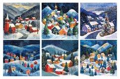 Winter Village Digital Paper Pack Vol.4 , 20 PNG and JPEG Product Image 2