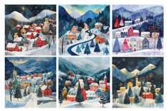 Winter Village Digital Paper Pack Vol.4 , 20 PNG and JPEG Product Image 3