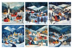 Winter Village Digital Paper Pack Vol.4 , 20 PNG and JPEG Product Image 5