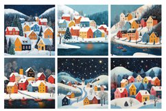 Winter Village Digital Paper Pack Vol.5 , 20 PNG and JPEG Product Image 4
