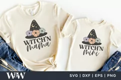 Witch'n Mama Witch'n Mini SVG | Halloween Mommy Me SVG Product Image 1