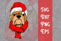 Pug Puppy Dog Santa Claus Christmas svg cut file Product Image 1