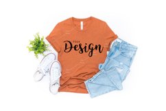Bella Canvas Mockup 3001 Heather Autumn T-shirt Unisex Tee Product Image 1