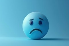 Sad Face with Blue Background Wallpaper Product Image 1