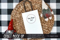 White gift bag Christmas sticker MOCKUP| PSD & JPEG Product Image 1