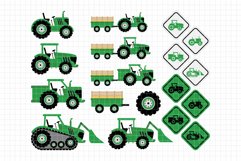 Green Tractors Digital Clipart DC19B Product Image 1