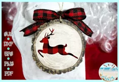 Leaping Reindeer Buffalo Plaid Svg Dxf Eps Png PDF file Product Image 2