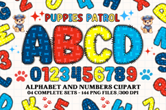 Puppies Patrol Alphabet png, letters doodle, puppies clipart Product Image 1