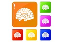 Igloo icons set vector color Product Image 1
