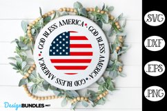 4th Of July God Bless America Round SVG, Patriotic SVG Product Image 1
