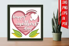 Mothers day layered papercut 6 - svg eps ai png pdf Product Image 1