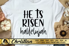 Christian SVG He is Risen Hallelujah SVG Jesus Faith SVG Product Image 1
