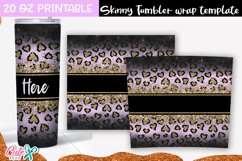 Rose Leopard Skinny Tumbler sublimation wrap design Product Image 2